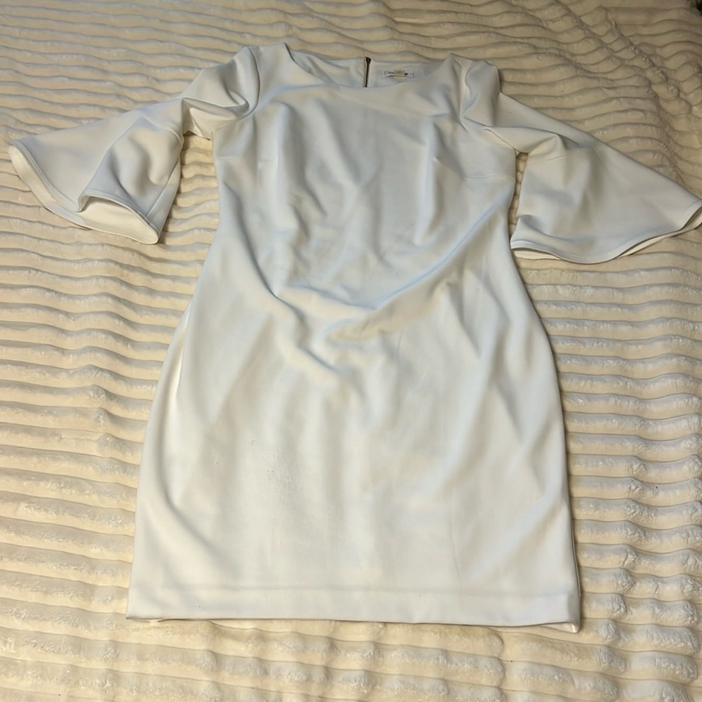 Calvin Klein 14 dress. White to off white. Completely lined. Zips up the back.
